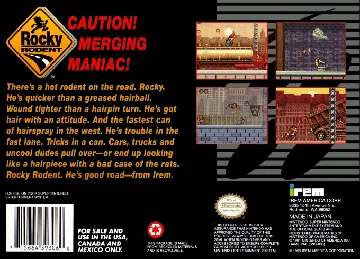 Rocky Rodent (USA) box cover back